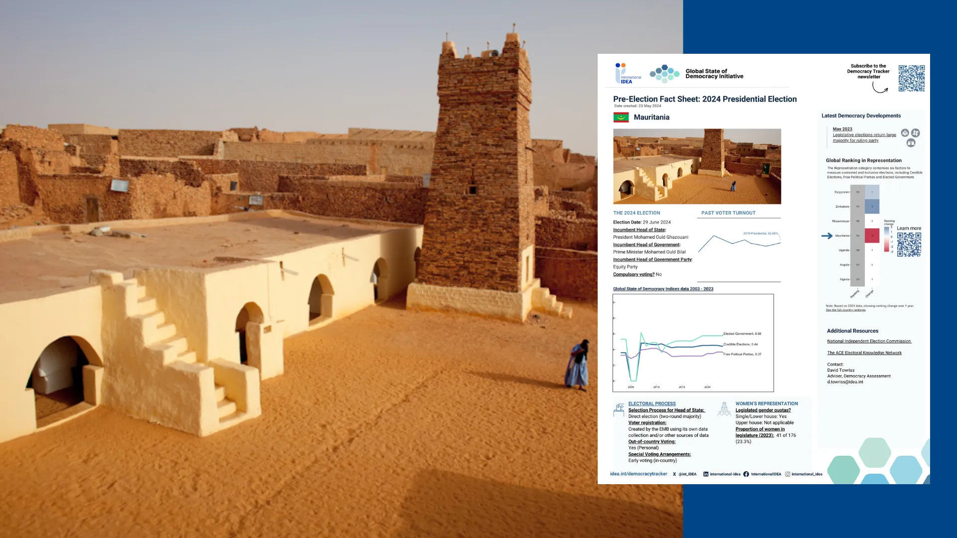 Cover image of pre-election factsheet Mauritania